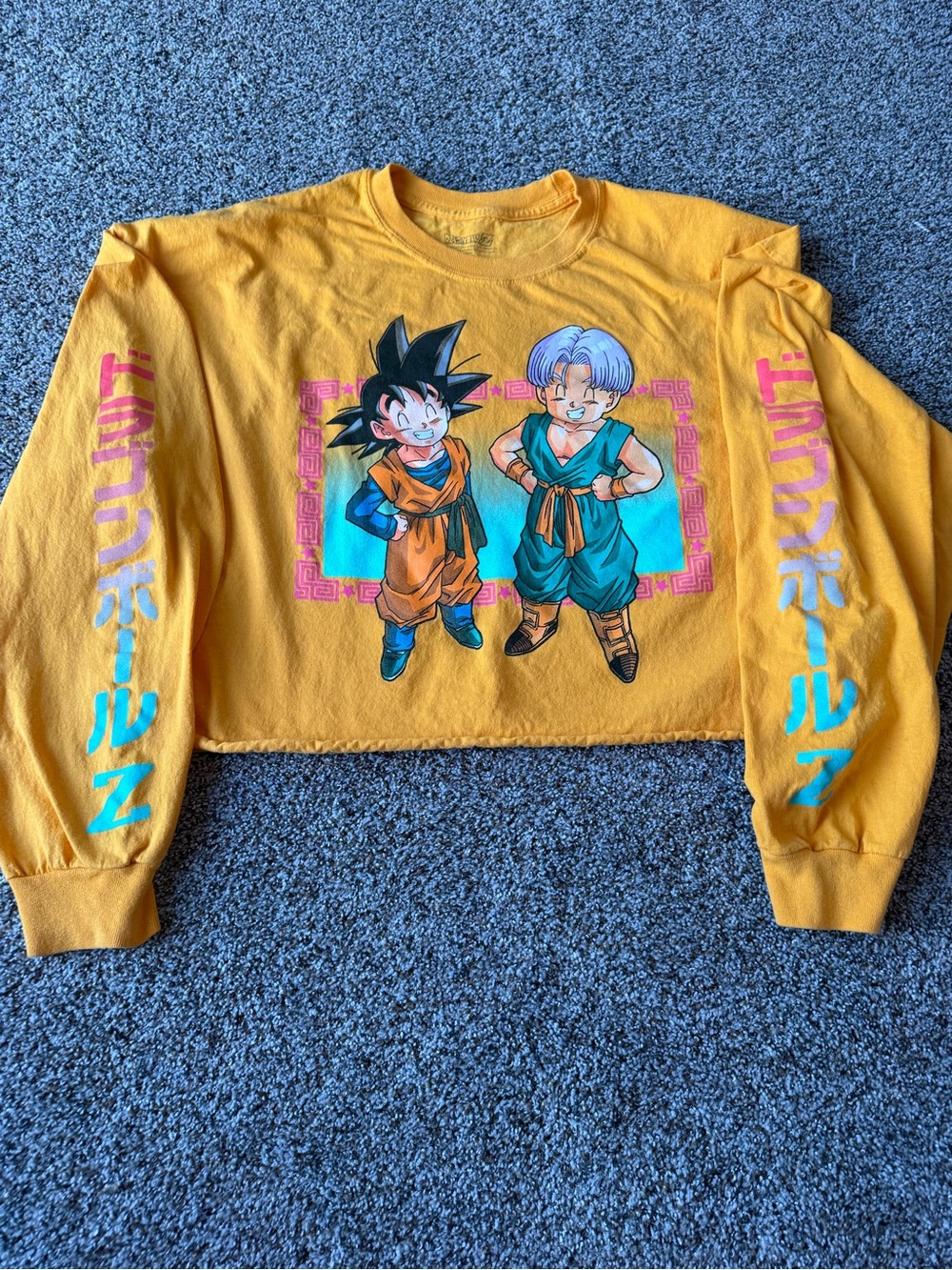 Dragon Ball Z Goten Trunks XXL Oversized Cropped Long Sleeve Anime Tee